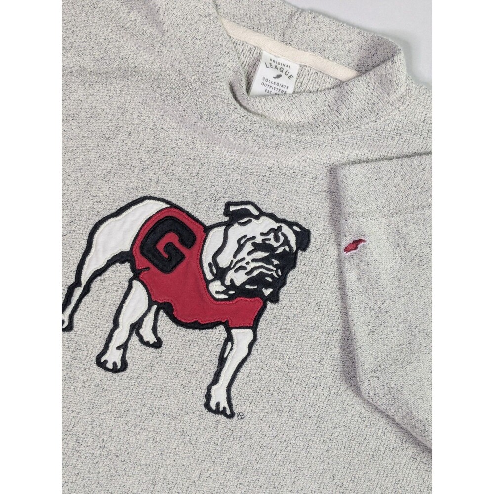 League Georgia Bulldogs Sweatshirt Gray Mock Neck Embroidered Mens Medium M UGA